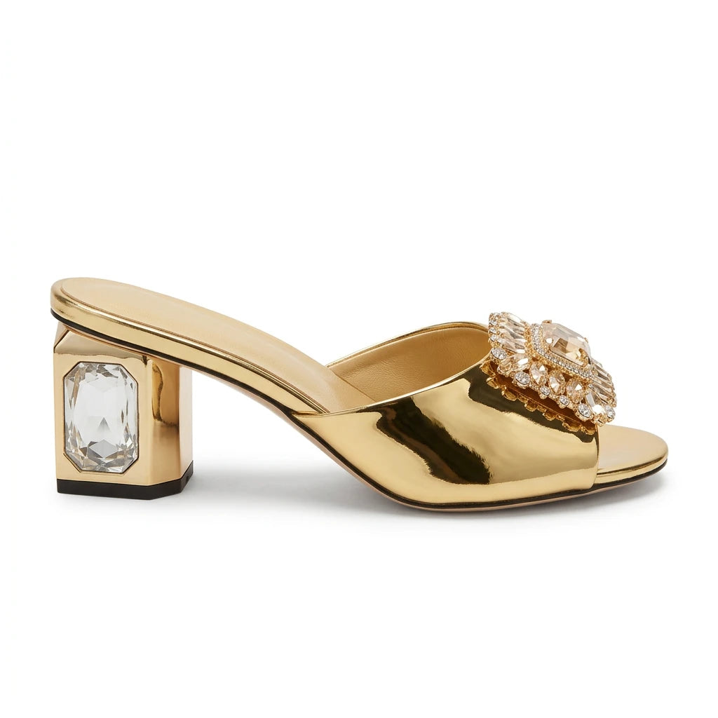 sandales dorées petit talon - Variation 1