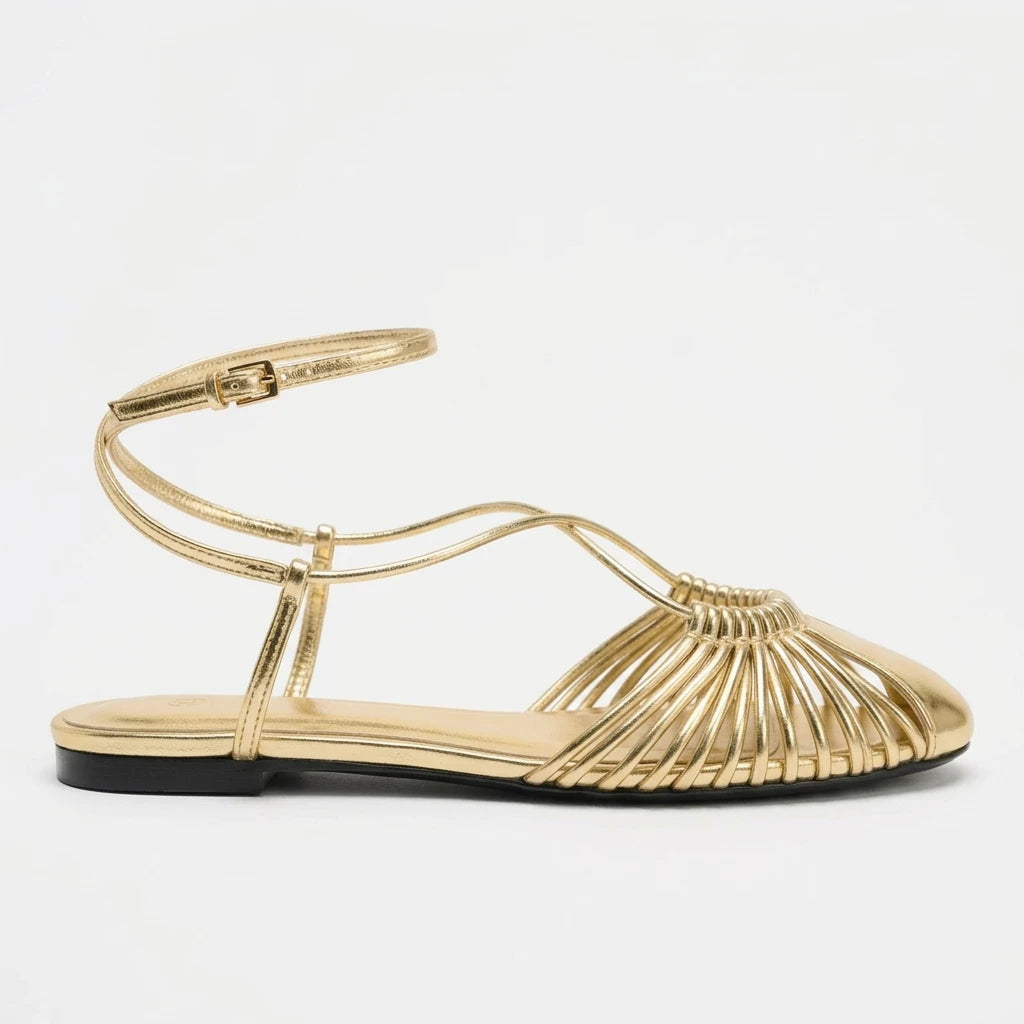 sandales dorée plates - Variation 1