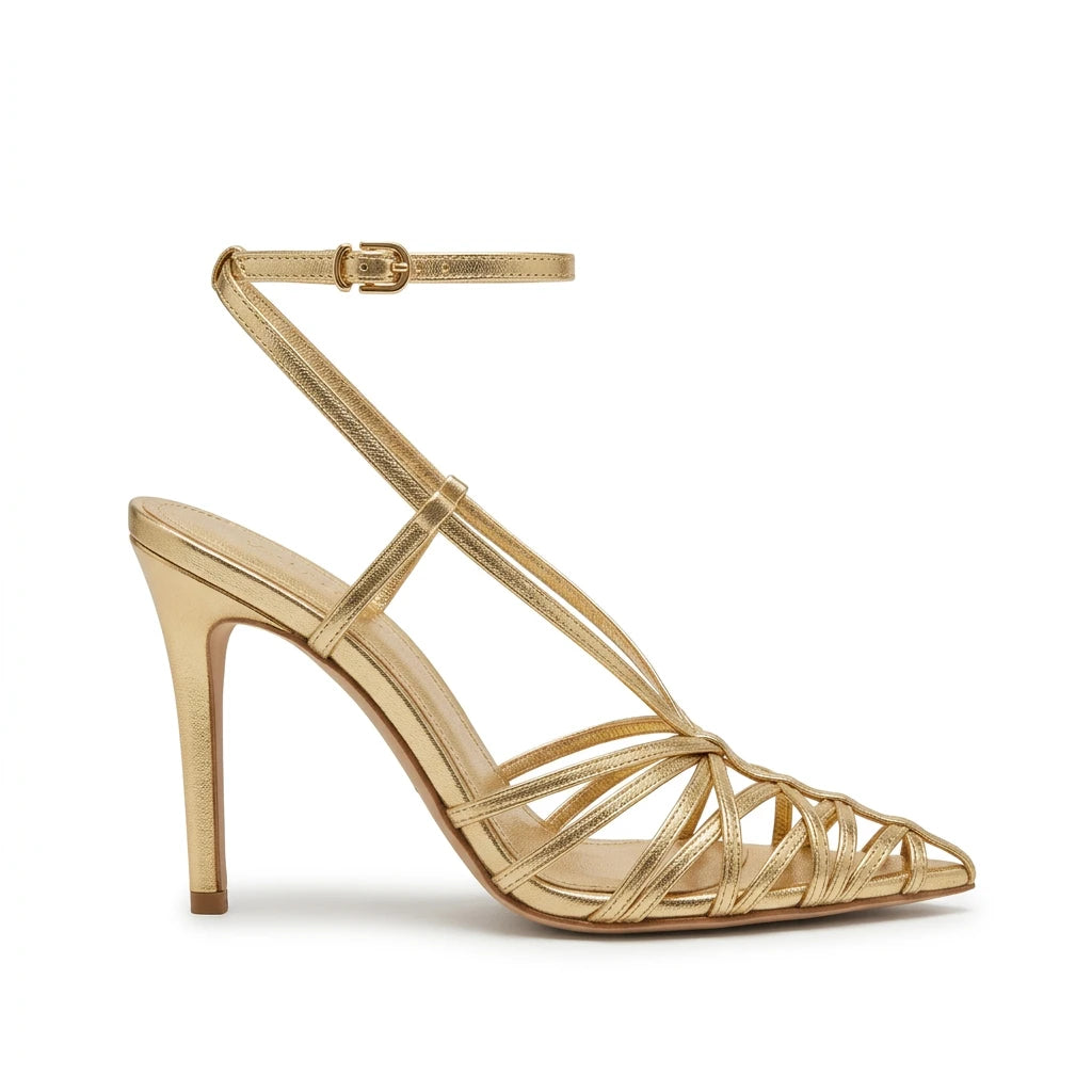 sandale a talon dore tresse - Variation 1