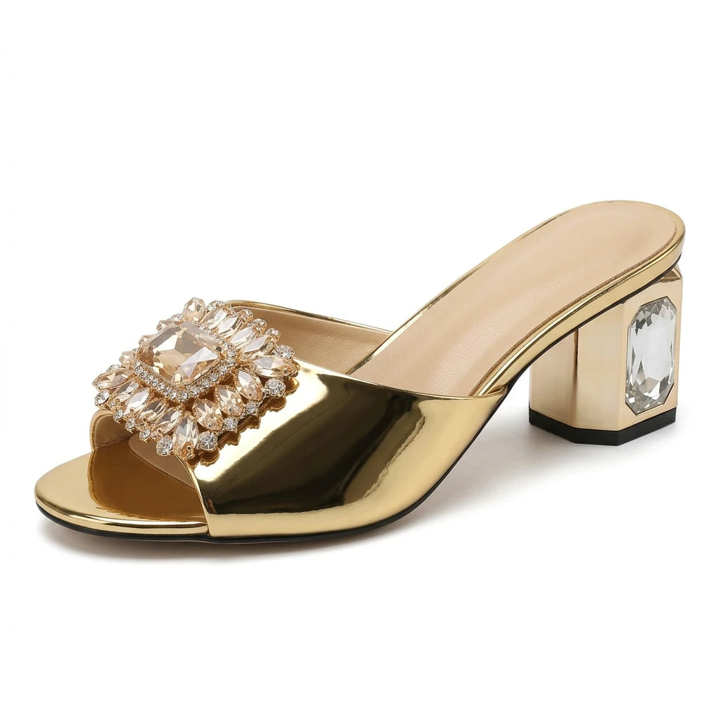 sandales dorées petit talon - Variation 2