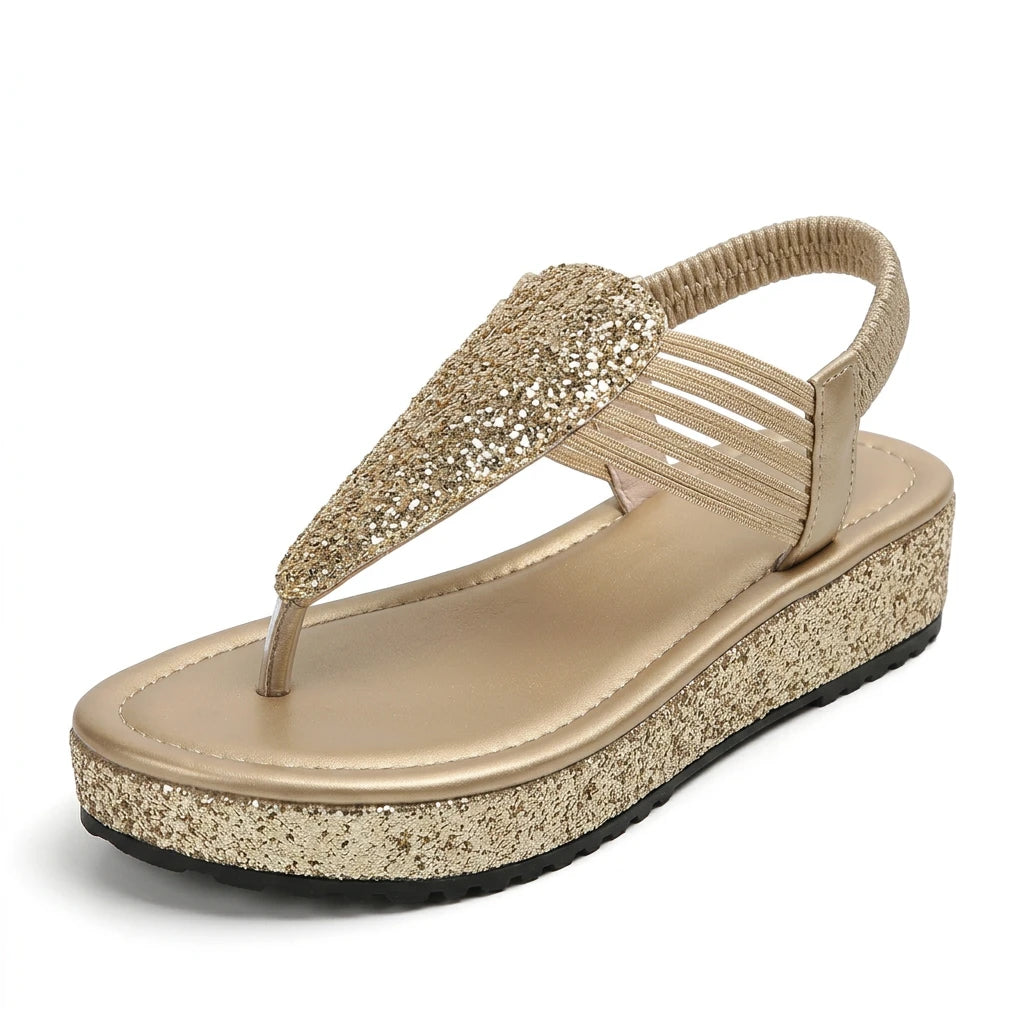 sandales dorées plates - Variation 2