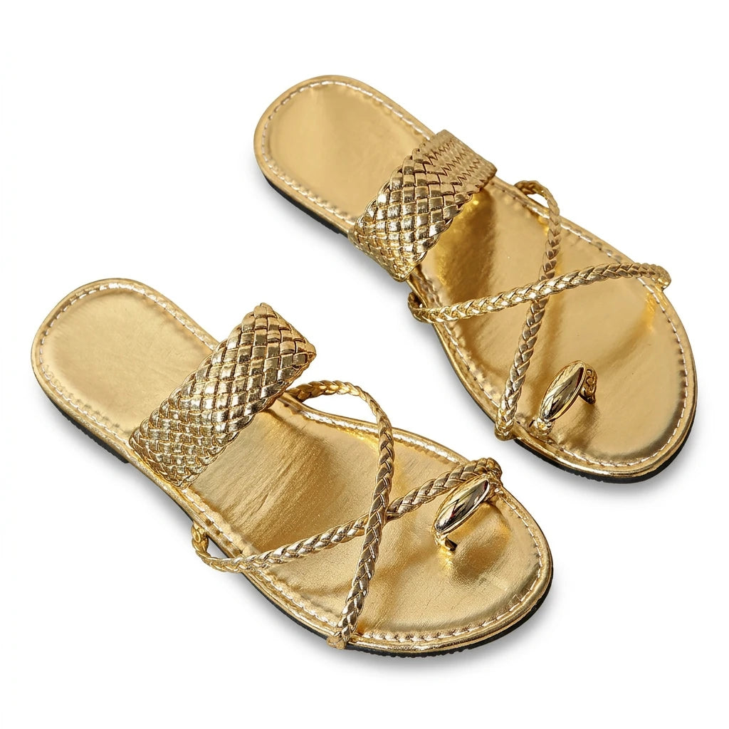 sandale croisé doré - Variation 2