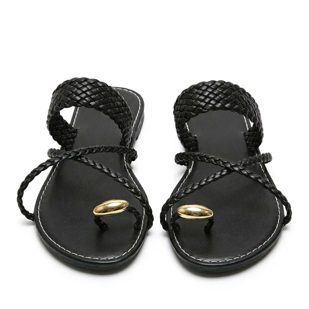 sandale talon noir et doré - Variation 2