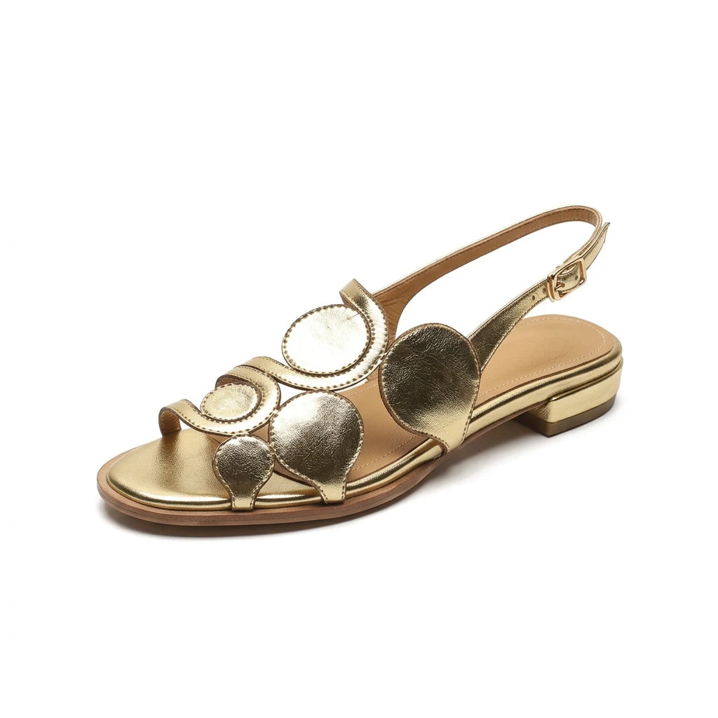 sandale plate dorée mariage - Variation 2
