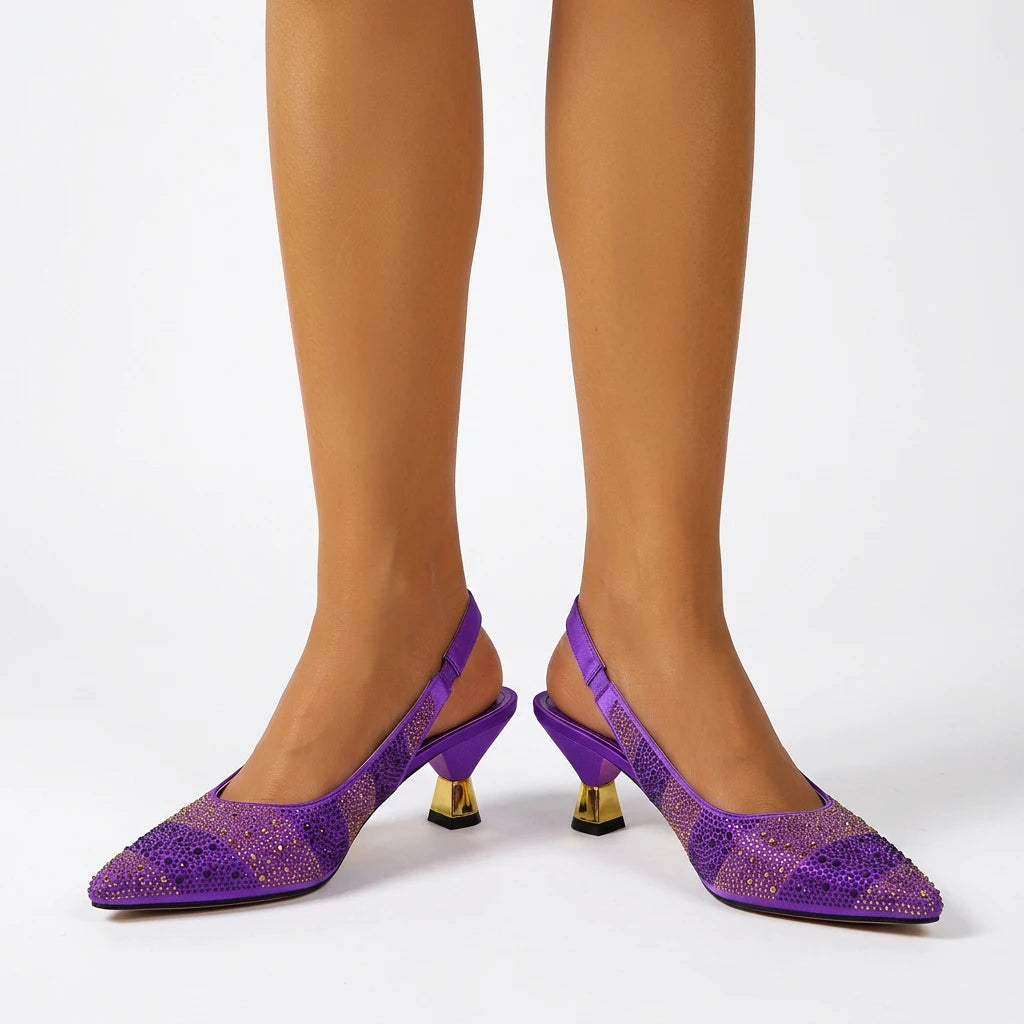 sandales dorées violette - Variation 3