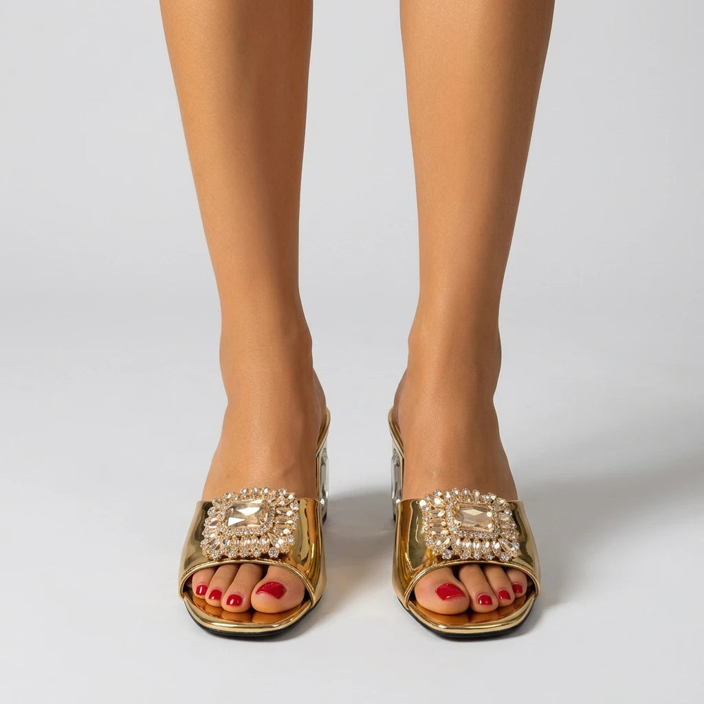 sandales dorées petit talon - Variation 3