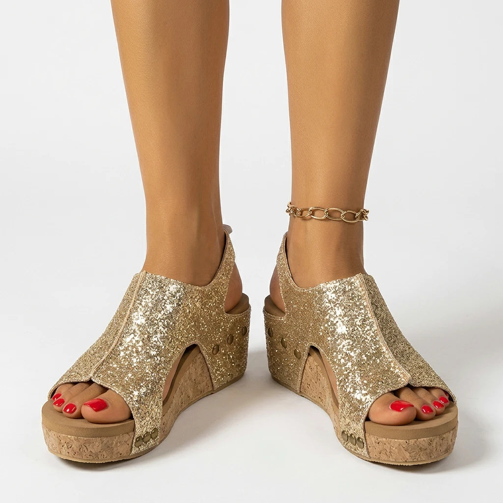 sandale dorée semelle epaisse - Variation 3