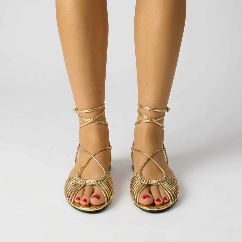 sandales dorée plates - Variation 3