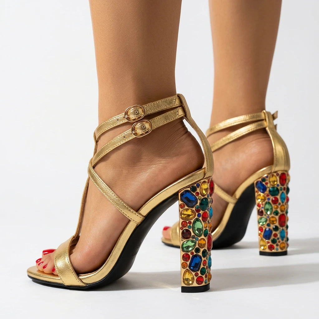 sandales dorées soirée - Variation 4