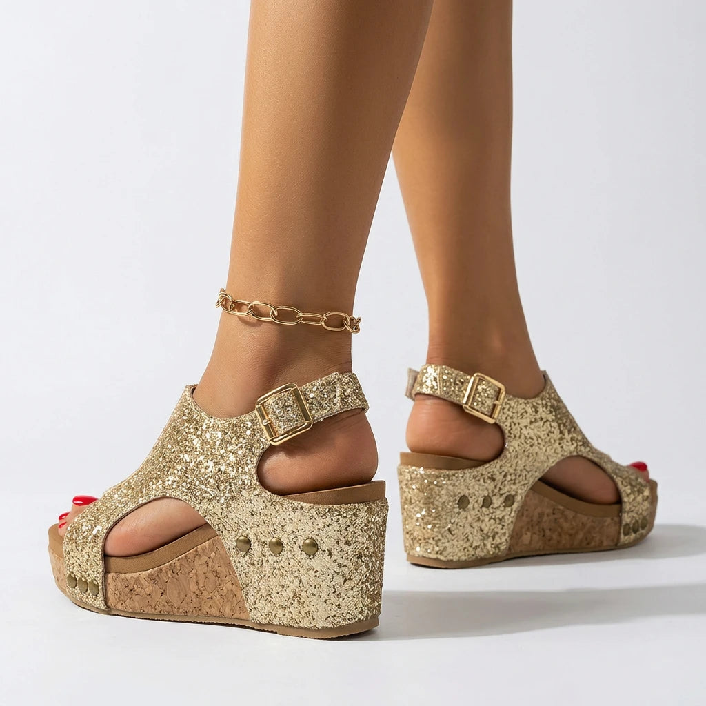 sandale dorée semelle epaisse - Variation 4