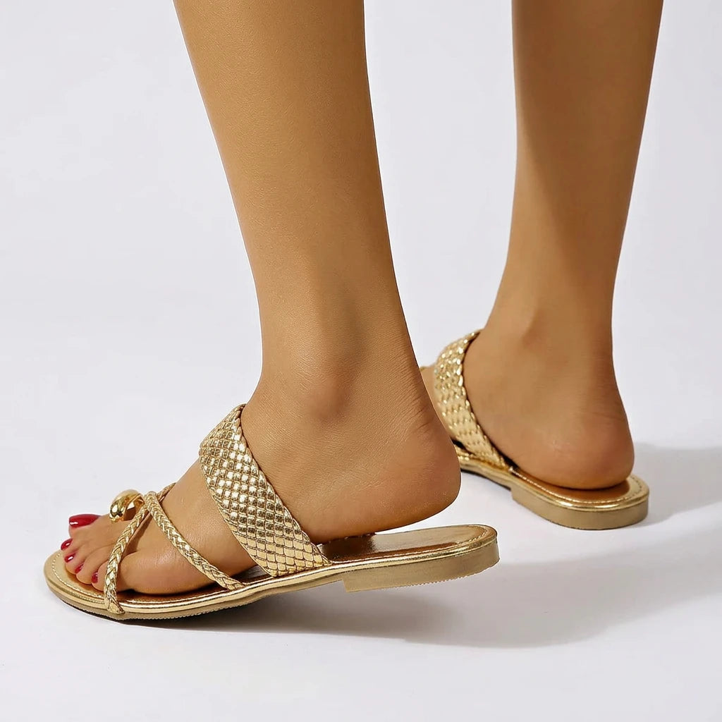 sandale croisé doré - Variation 4